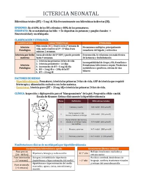 Gráfico de progresión de la ictericia neonatal en el cuerpo del bebé