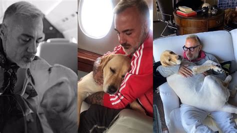 Gianluca Vacchi con su perrhijo Gordo, en una imagen compartida en redes sociales.