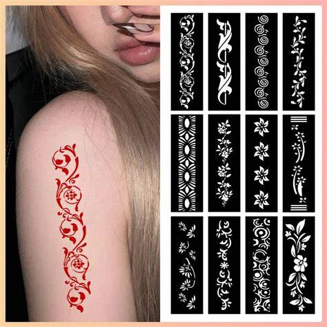 Diseños de tatuajes temporales florales y naturales para cicatrices