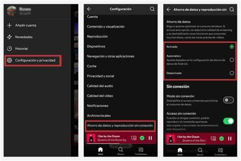 captura de pantalla de la configuración de ahorro de datos en Spotify