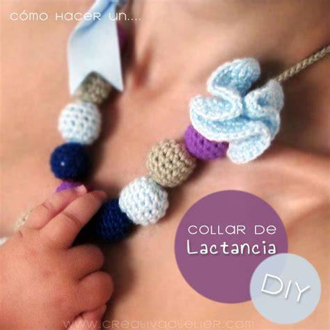 Collar de lactancia a ganchillo terminado con varias cuentas y texturas