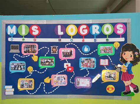 Mural escolar con recortes de 