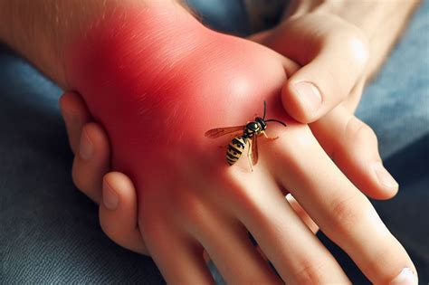 Fotografía de una picadura de avispa