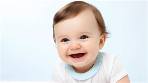 Bebé usando un babero de tela suave sonriendo