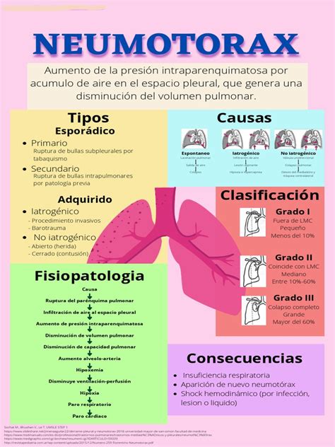 Esquema de las causas y tipos de neumotórax en neonatos