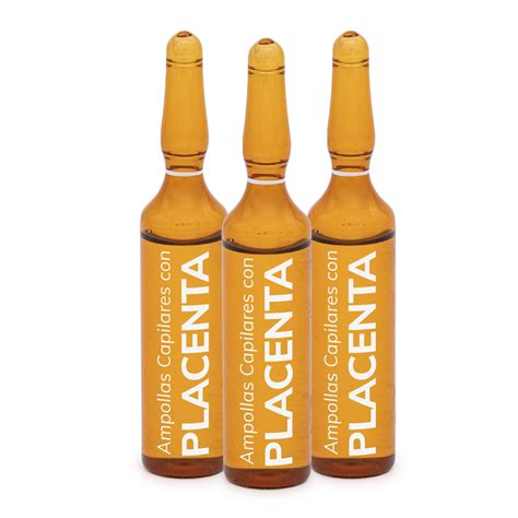 varias botellas de ampollas de placenta de diferentes marcas, destacando la diversidad del mercado