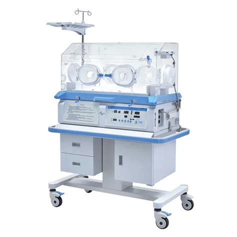 Imagen de una incubadora neonatal con equipo médico