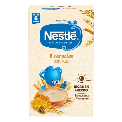 Foto de la papilla Biocrecimiento 7 Cereales con Miel Bio en su envase, destacando los ingredientes