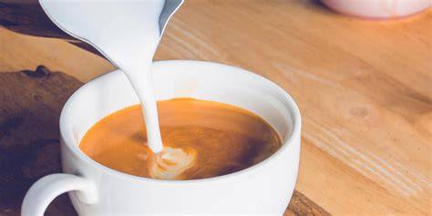 Infografía comparativa del aporte calórico de un café con leche según el tipo de leche y con/sin azúcar