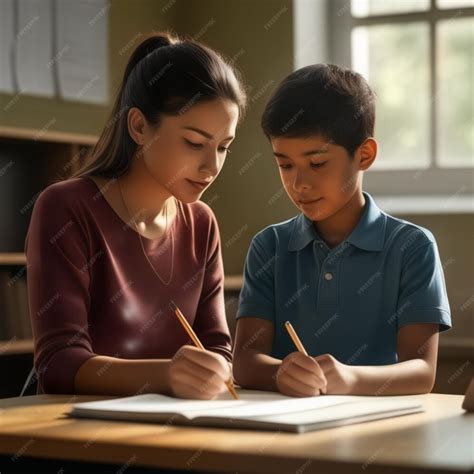 padrastro y niña haciendo la tarea juntos, con libros y cuadernos