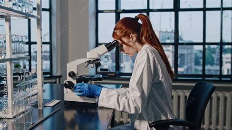 Microscopio de laboratorio observando embriones en cultivo.