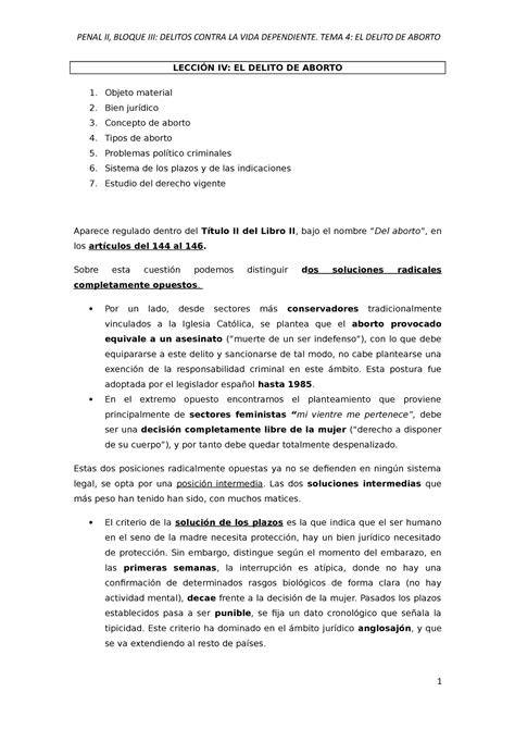 Esquema: Bien jurídico protegido y sujetos en el delito de aborto