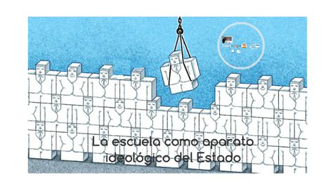 Ilustración de una escuela como Aparato Ideológico del Estado, con elementos de adoctrinamiento sutil