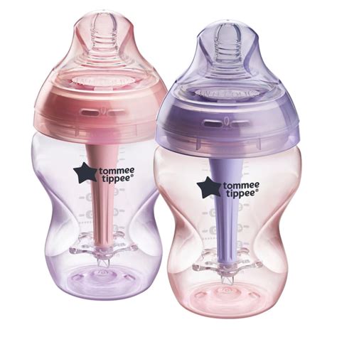 Diagrama comparativo de las válvulas de los biberones Tommee Tippee Advanced Anti-Colic y Closer to Nature