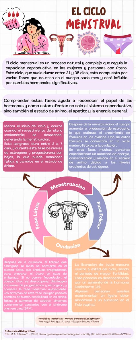Infografía que explica el ciclo menstrual y los biomarcadores de fertilidad como moco cervical y temperatura basal