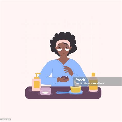 ilustración de una mujer aplicándose crema hidratante en el vientre