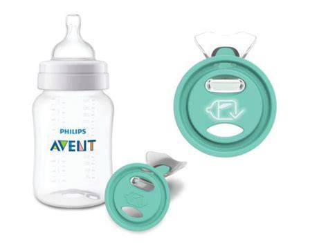 Esquema detallado que muestra el sistema de ventilación Airfree de Philips Avent, comparando cómo el aire se mantiene fuera de la tetina durante la succión.