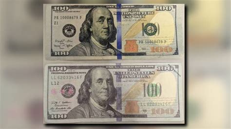 Comparativa de un billete original y una reproducción con marcas distintivas.