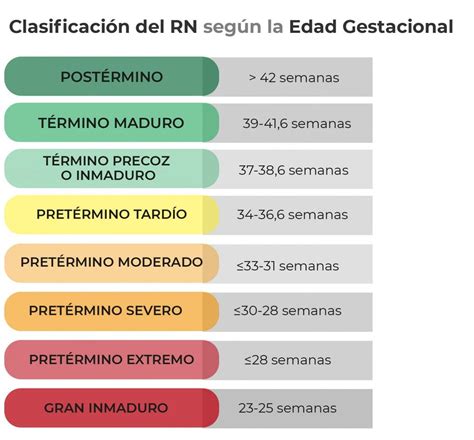 Infografía: Clasificación de la prematurez según la edad gestacional (Extremo, muy prematuro, moderado y tardío)