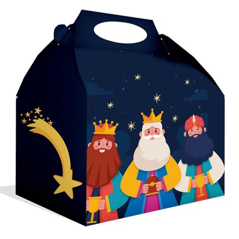 Niño dejando un chupete en una caja para los Reyes Magos