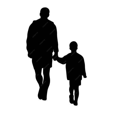 Ilustración de un padre y un hijo caminando de la mano con el padre señalando el camino