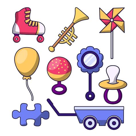 Muestra de iconos vectoriales estilo iOS 17 con temática infantil y de accesorios para bebés