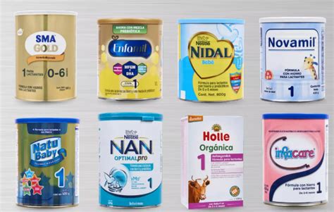 Foto: Diferentes tipos de envases de leche de fórmula infantil