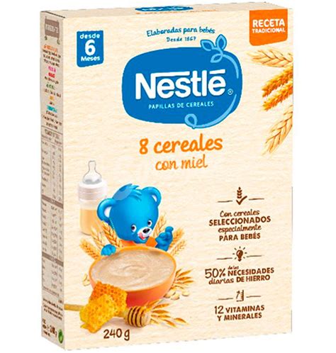 Foto de envase de Papillas Nestlé 8 Cereales con Cacao 100% Natural