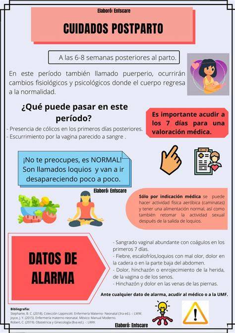 Infografía sobre cuidados y síntomas post-aborto