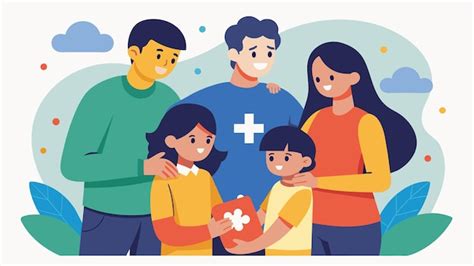 Ilustración de una familia recibiendo apoyo emocional