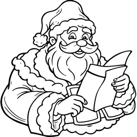 Papá Noel leyendo cartas de niños con una expresión pensativa