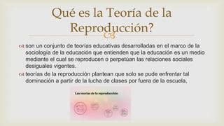 Esquema de las teorías de la reproducción social y su relación con la educación