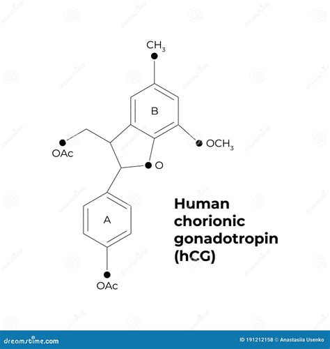 Diagrama esquemático de la estructura de la hormona hCG con sus subunidades alfa y beta.