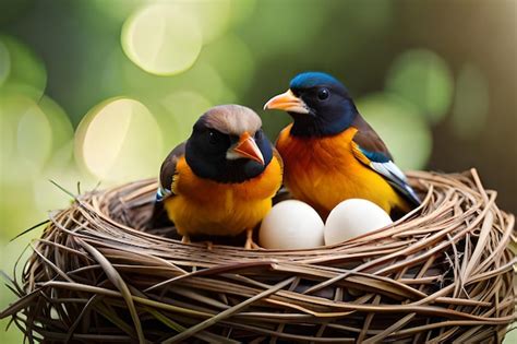 Pichones en un nido, siendo alimentados por un ave adulta.