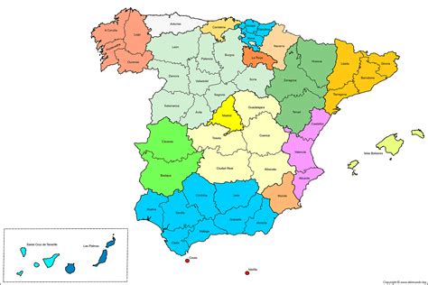 mapa de España con puntos resaltando las ubicaciones de las ofertas de empleo en ginecología y obstetricia