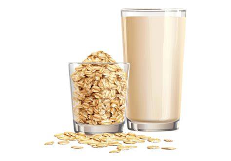 Vaso de leche de avena con avena en grano