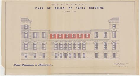 Fachada del edificio histórico de la Casa de Salud de Santa Cristina