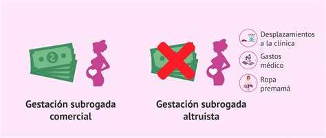 Infografía comparativa de los costes de la gestación subrogada comercial y la compensación recibida por la gestante.