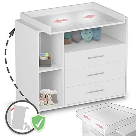 Cómoda cambiador de bebé modelo ETUDE de Conforama con cuatro cajones y cambiador extraíble