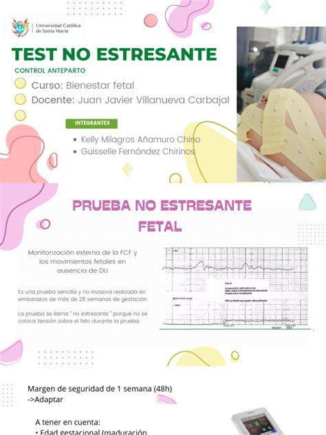 Diagrama explicativo del Test No Estresante (TNE) y el Test de Estresante (TE) con ejemplos de patrones de frecuencia cardíaca fetal.