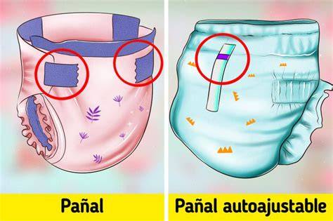 Esquema de las partes del pañal adulto y su función