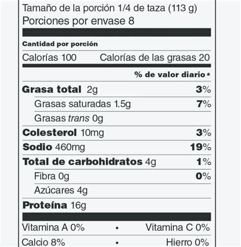 Imagen de una etiqueta nutricional típica de una bebida deportiva con énfasis en carbohidratos y electrolitos