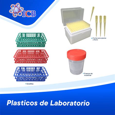 Muestra de diferentes materiales de laboratorio de plástico: probeta, pipetas Pasteur y cubetas.
