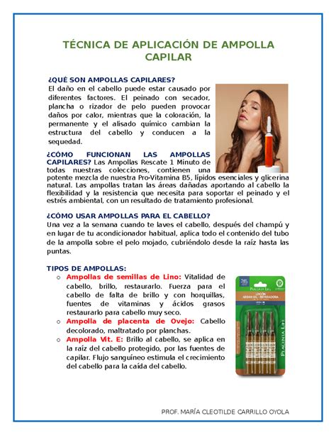 esquema de aplicación correcta de ampolla capilar