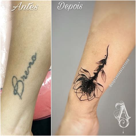 Ejemplo de cover-up de tatuaje de nombre