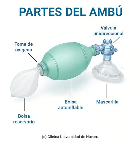 Foto de un resucitador Ambu neonatal con su mascarilla