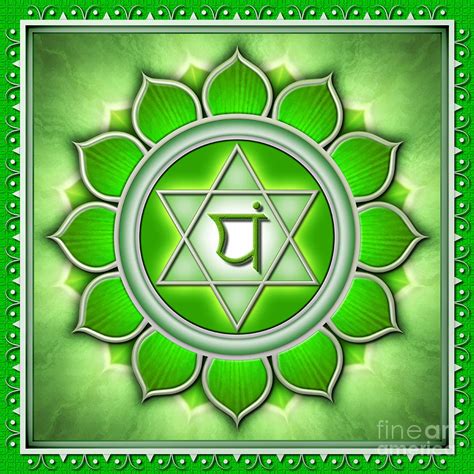 Representación del Anahata Chakra con su color verde y símbolo
