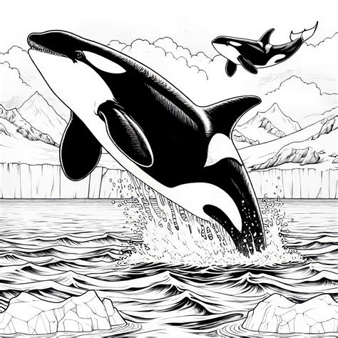 Esquema de las marcas de coloración de una orca para camuflaje