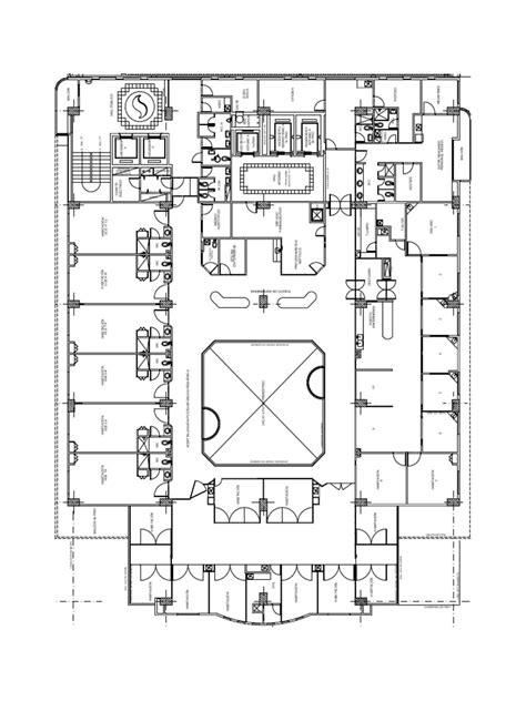 Plano arquitectónico de una UCIN moderna que ilustra la disposición de habitaciones unifamiliares y zonas de control de enfermería.