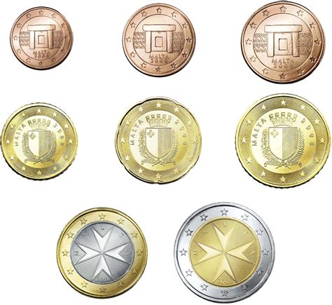 Cruz de Malta en las monedas de 1€ y 2€ maltesas.